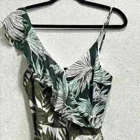 1. State tropical print ruffle maxi wrap dress, Size Large - Picture 2 of 9
